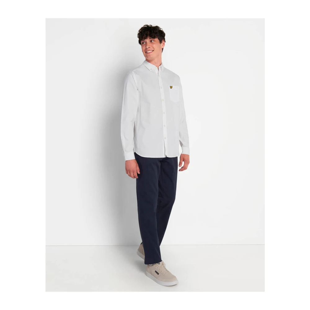 Lyle & Scott Klassiek Oxford Overhemd Lichtgewicht Wit White Heren