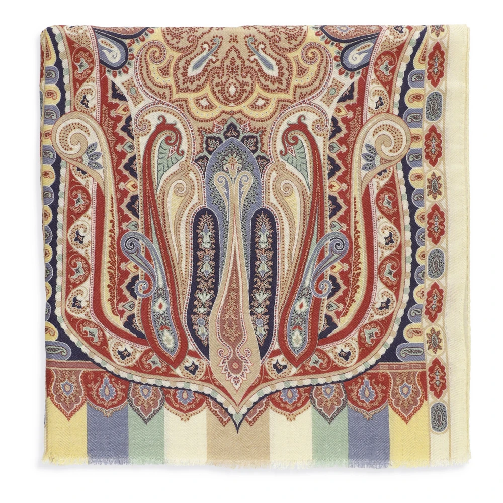 ETRO Multicolor Paisley Cashmere Zijden Sjaal Multicolor Dames