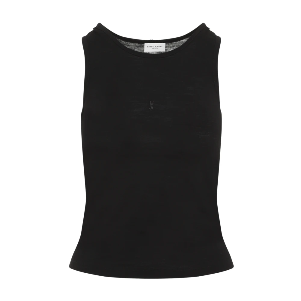 Saint Laurent Zwarte Wollen Topkleding voor Vrouwen Black Dames