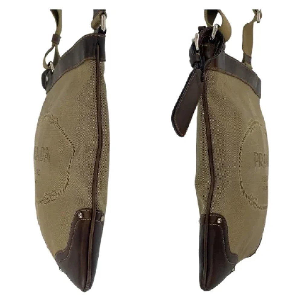 Prada Vintage Pre-owned Canvas prada-bags Beige Dames