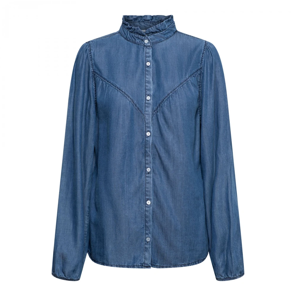 &Co Woman Bloes met lange mouwen en V-hals Blue Dames