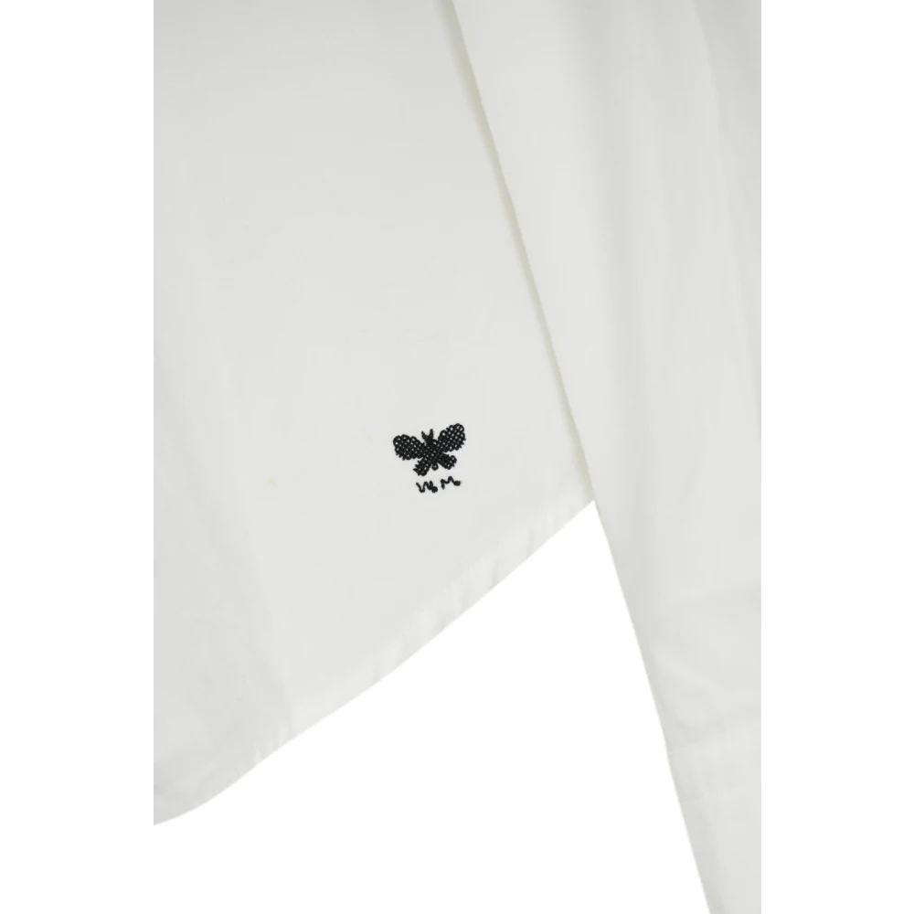 Max Mara Weekend Witte Katoenen Oxford Overhemd Beige Dames