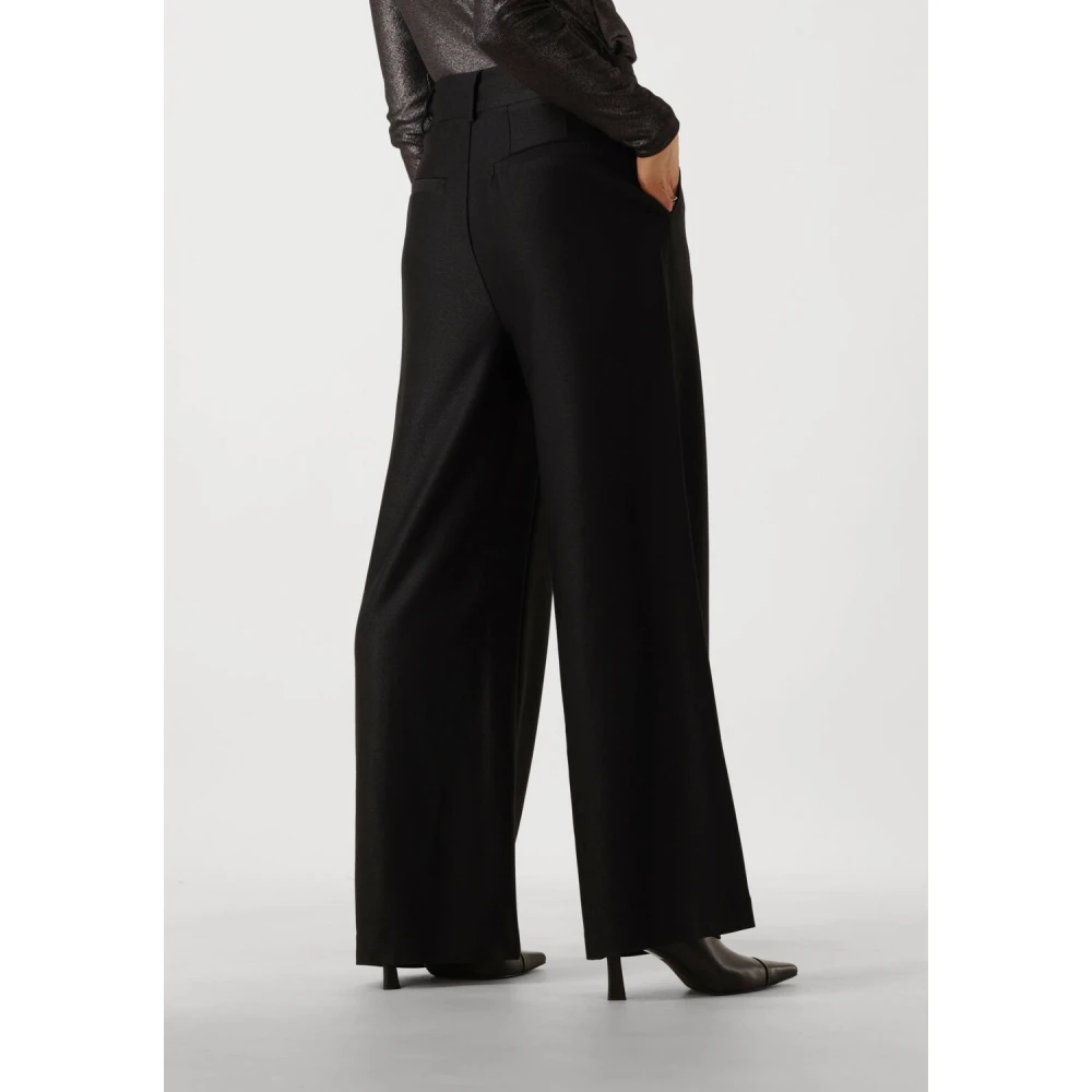 My Essential Wardrobe Elegante Wijde Zwarte Broek Black Dames
