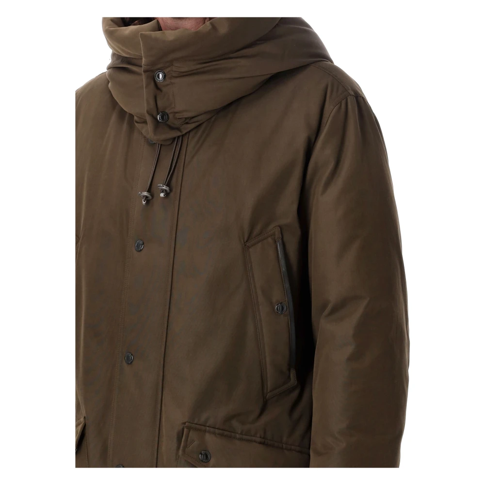 Tom Ford Militair Groene Techno Faille Parka Green Heren