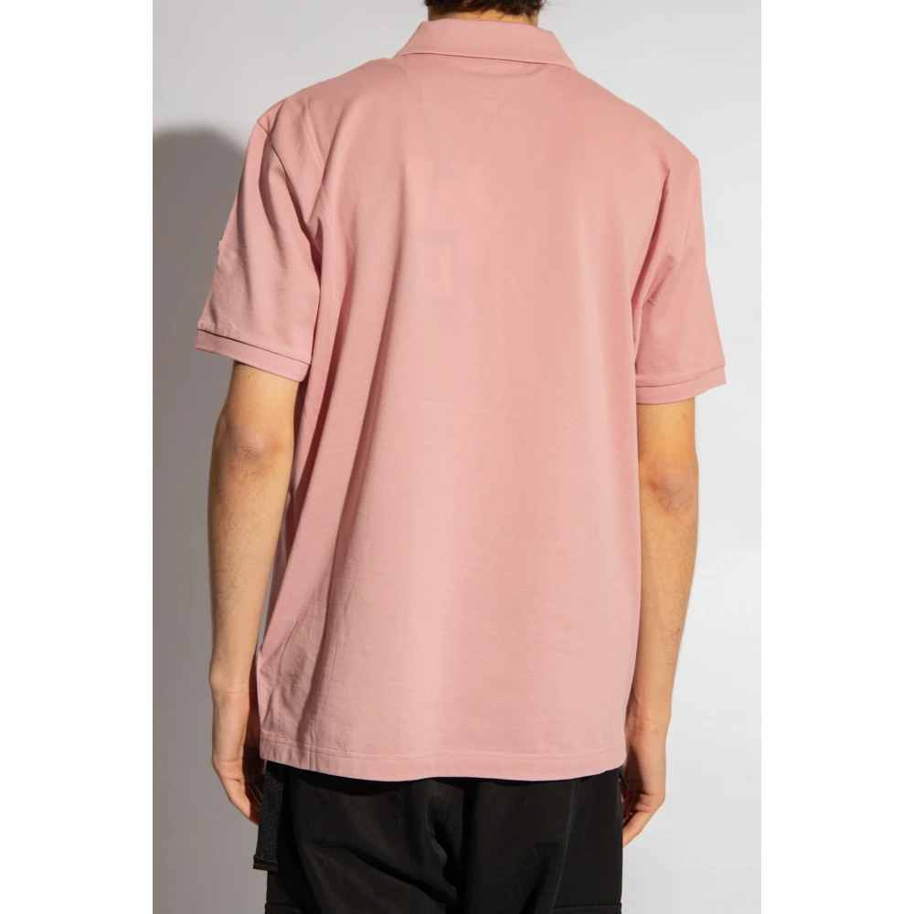 Moncler Polo shirt met logo Pink Heren