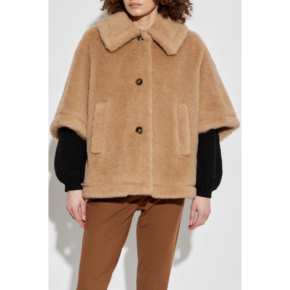 Max Mara Bont poncho Tenebre Beige Dames