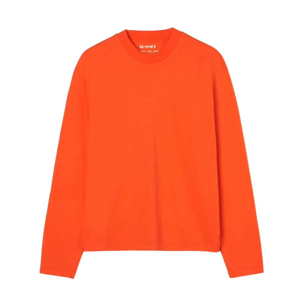 Sunnei Tangerine Boxy Fit Longsleeve T-Shirt Orange Heren