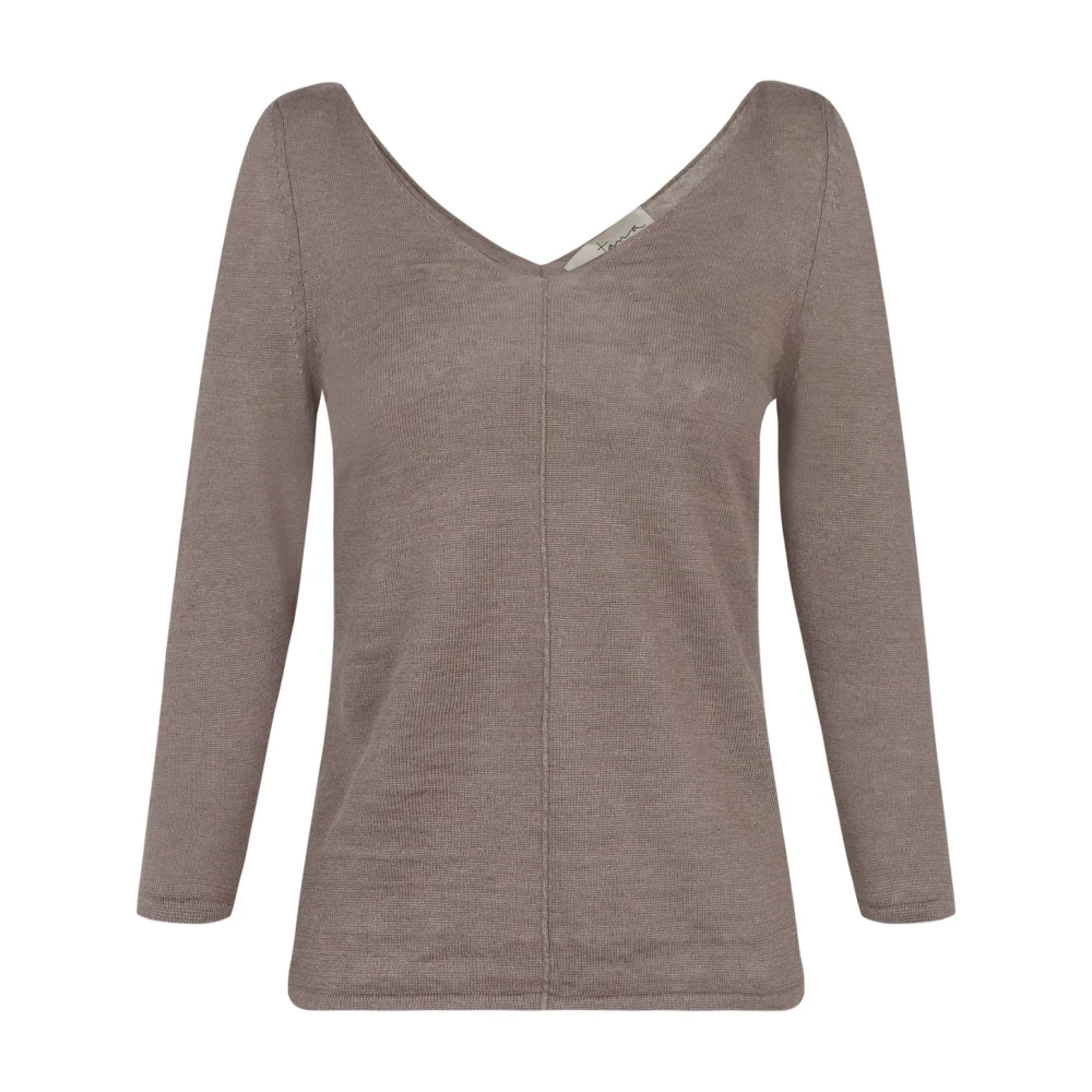 Cortana Brown Tops - Female - V-Neck Knitwear - M - Knitwear