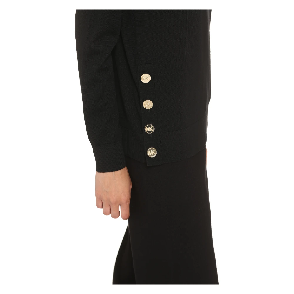 Michael Kors Merino Wol Coltrui met Logo Detail Black Dames