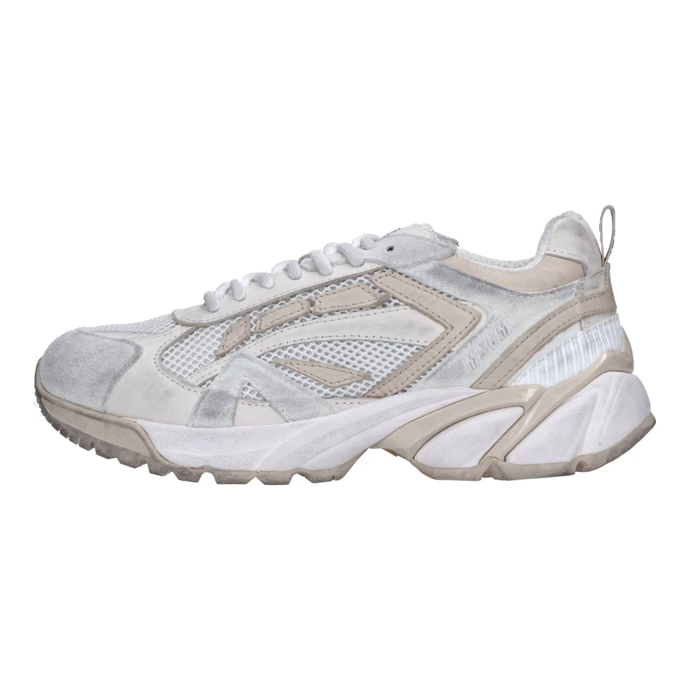 Msgm Leren en Stoffen Sneakers Dames Schoenen Wit