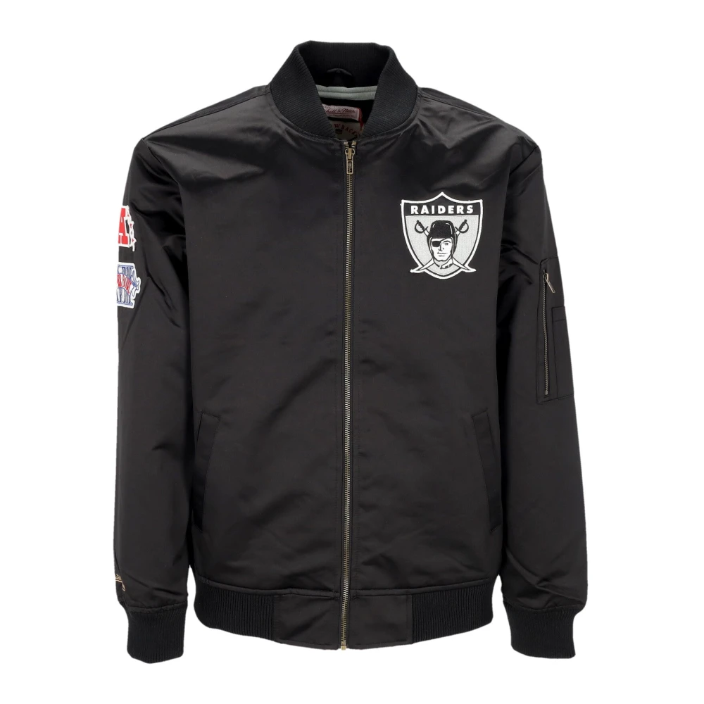 Mitchell & Ness Oakland Raiders Lichtgewicht Satijnen Bomberjack Black Heren