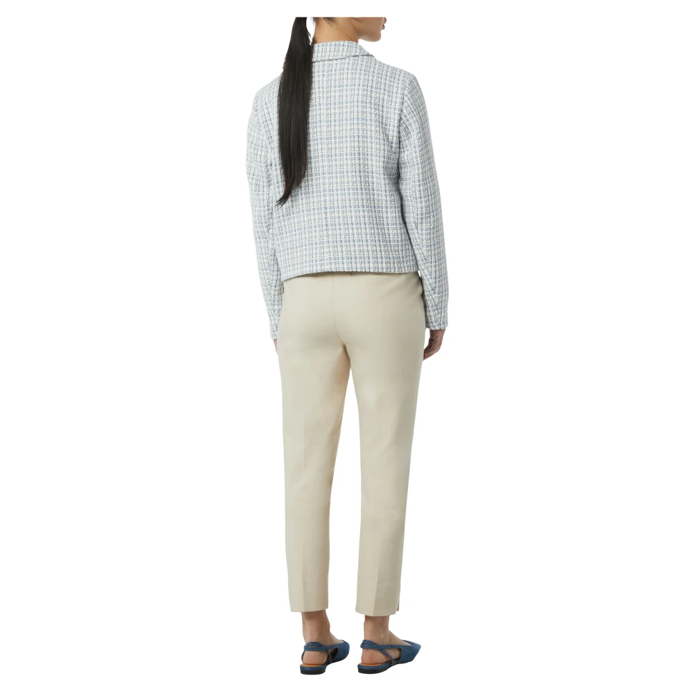 comma Korte Tweedjas Casual Look Blue Dames