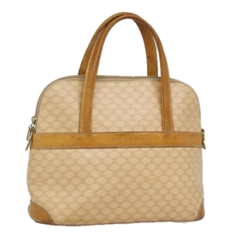 Celine Vintage Pre-owned Leather handbags Beige Dames