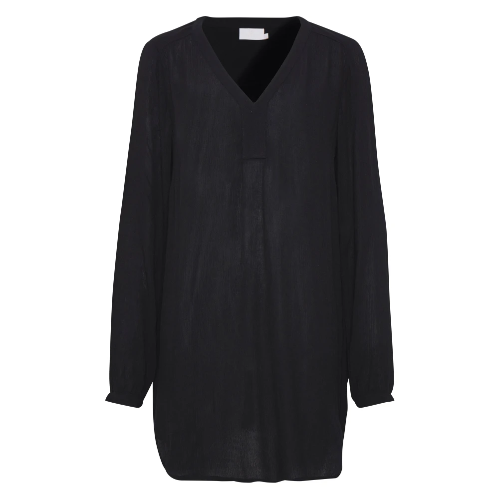 Kaffe Donna Nero Tunica Con Scollo A V Amber - Immagine 2