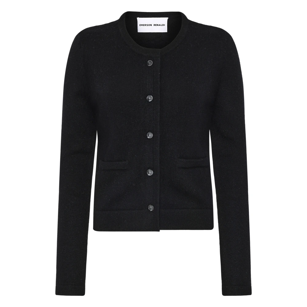 Emerson Renaldi Zwarte Kasjmier Vest met Knopen en Zakken Black Dames