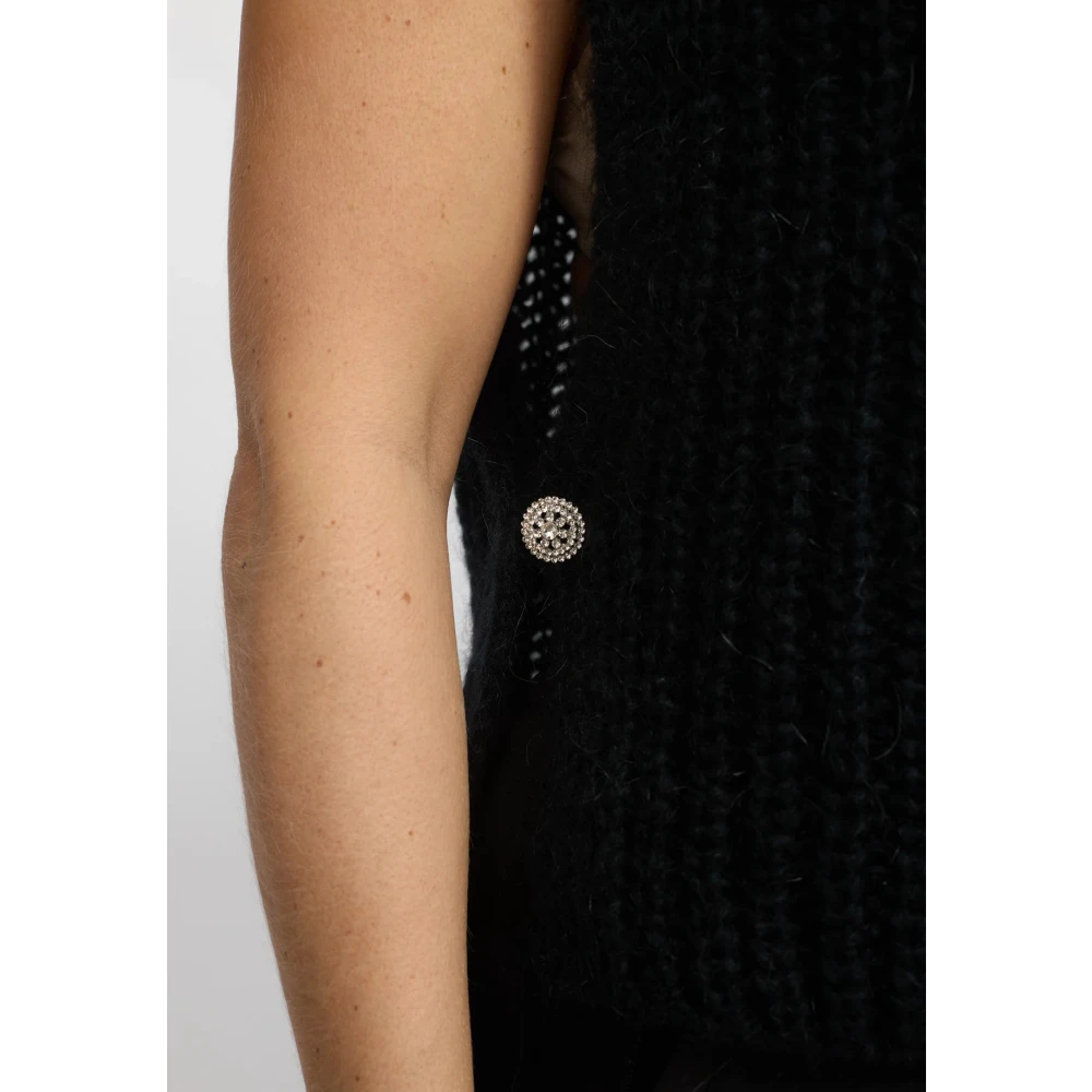 2-Biz V-hals gebreide trui Black Dames