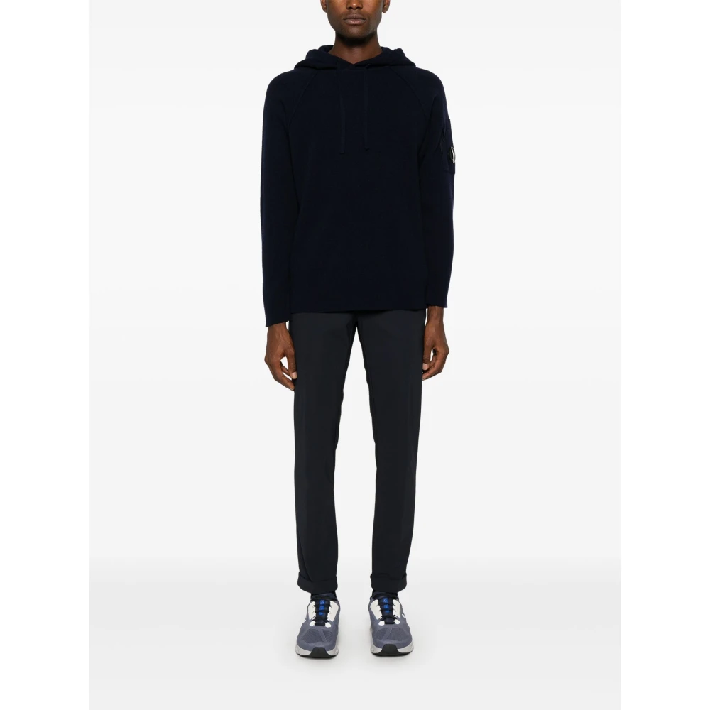 C.P. Company Lens Detail Lamswol Hoodie Blue Heren
