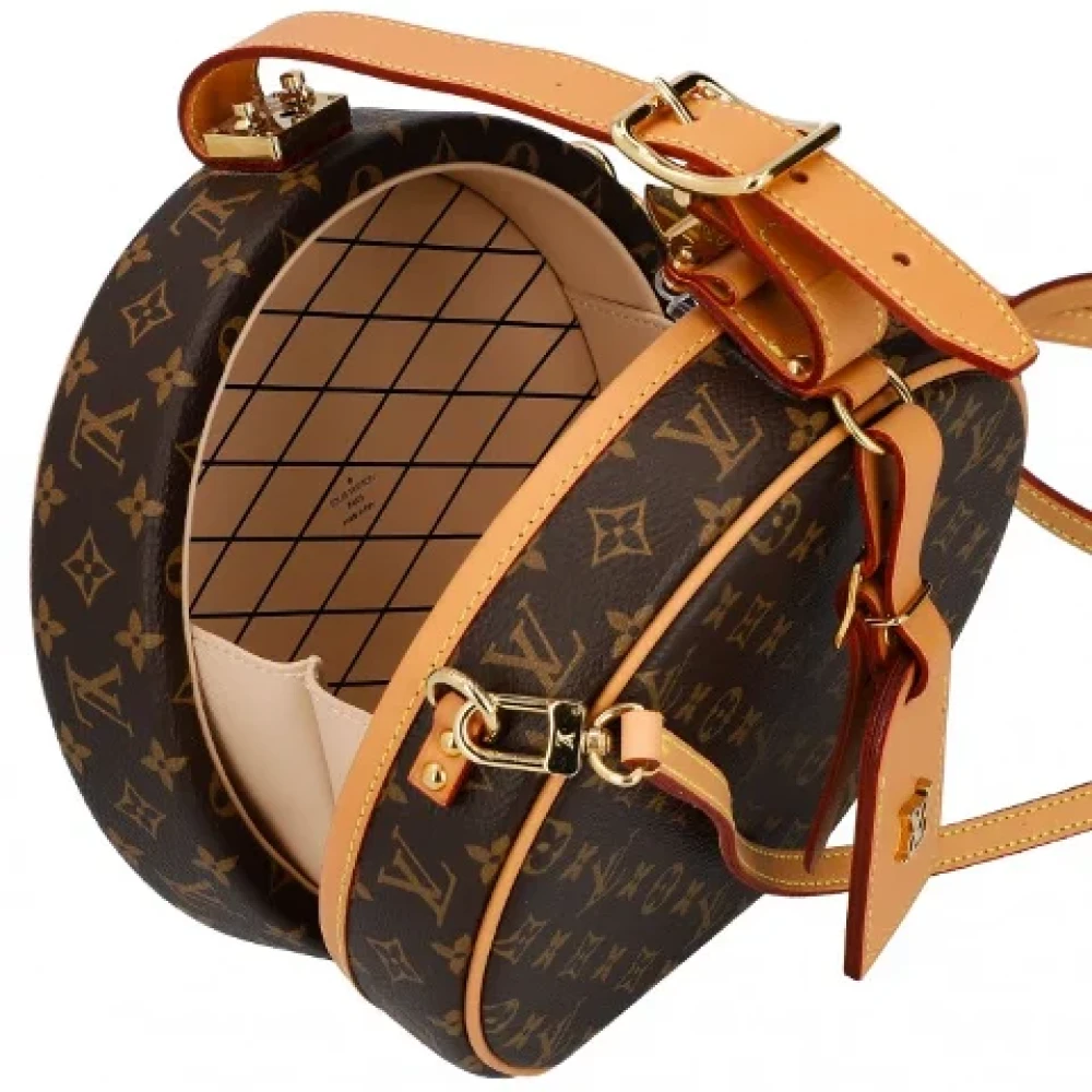 Louis Vuitton Vintage Tweedehands Bruin Canvas Louis Vuitton Hoedendoos Brown Dames