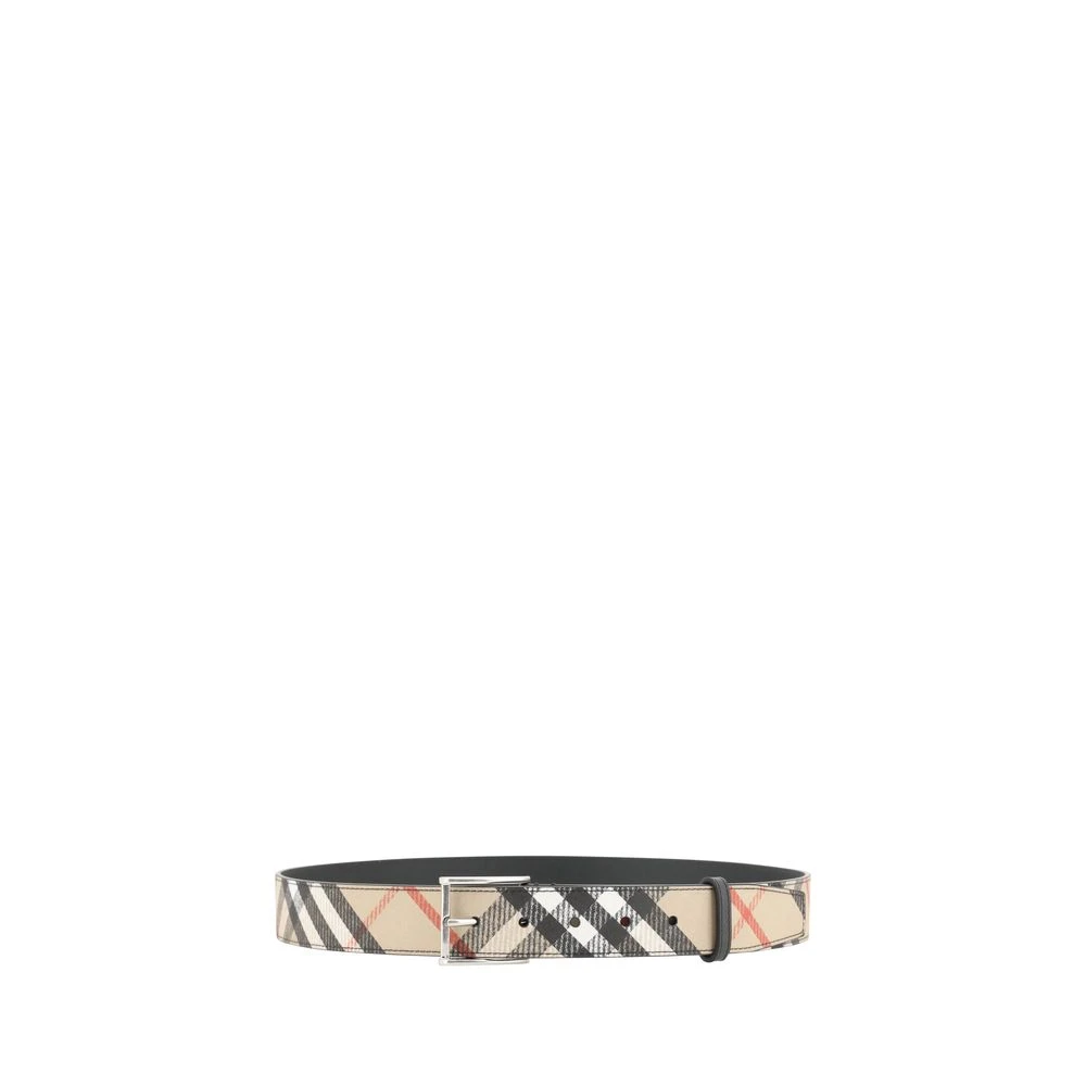 Burberry Geruit Leren Riem Multicolor Heren