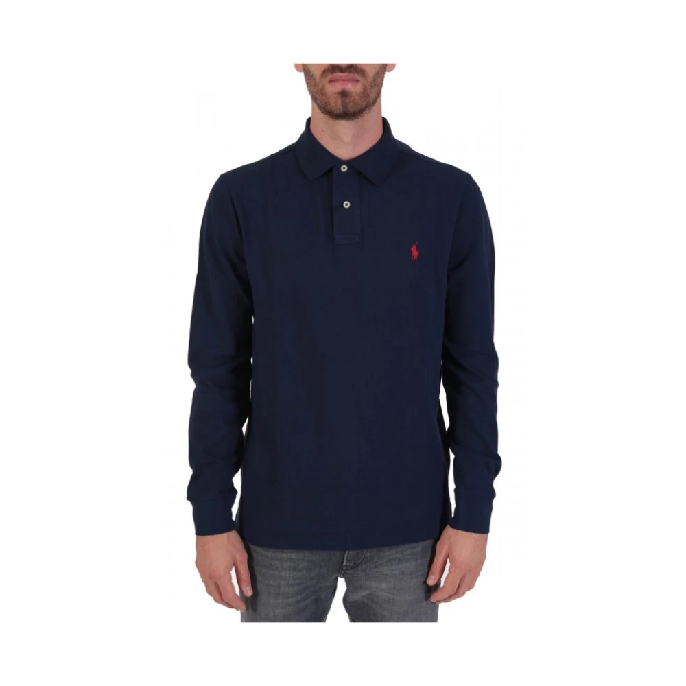 Ralph Lauren Blå Custom Slim Fit Polo