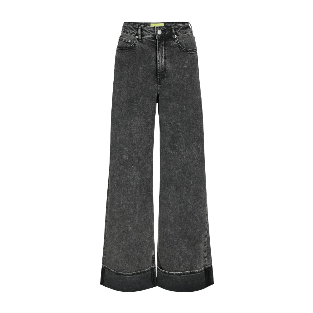 jack & jones Tokyo Wide Fold Denim Jeans Gray Dames