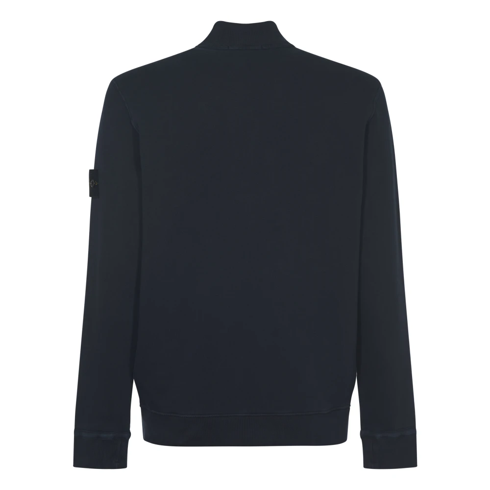 Stone Island Blauwe Sweater Track Stijl Blue Heren
