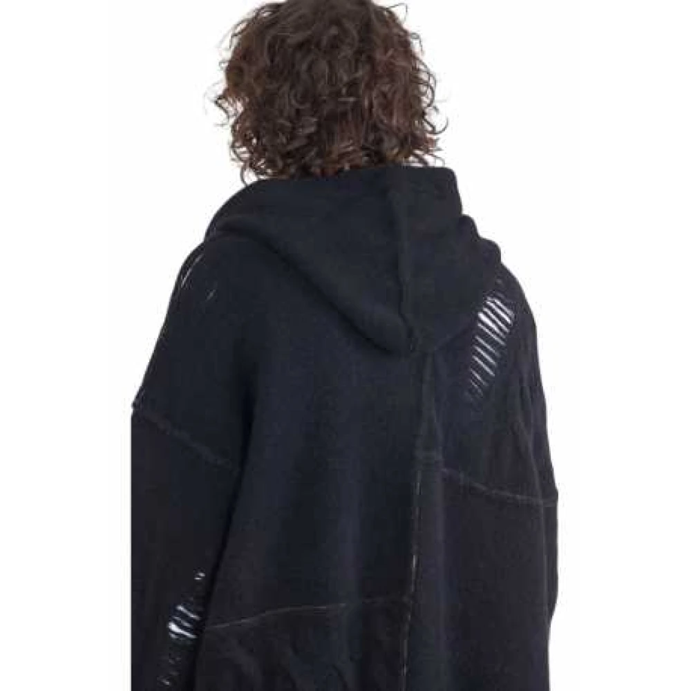 Isabel Benenato Zwarte Yak Hooded Lang Vest Black Heren