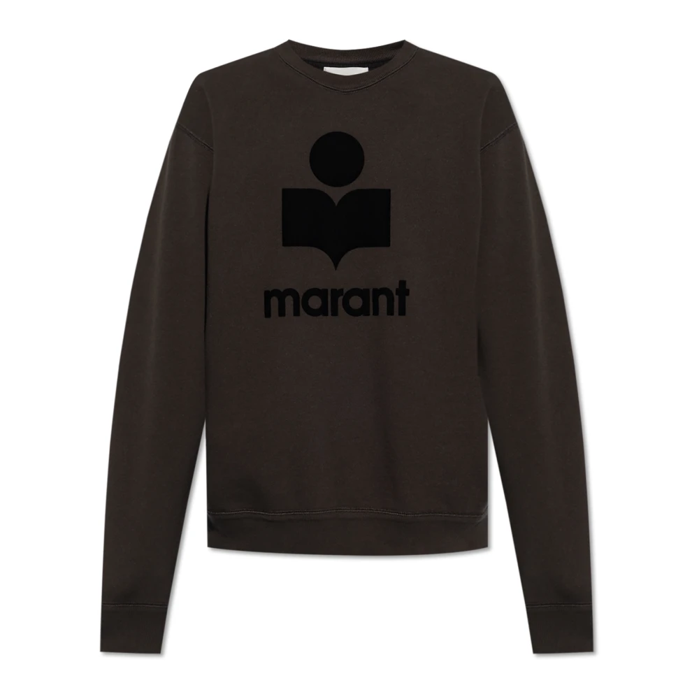 Isabel marant Katoenen Logo Sweatshirt Ronde Hals Lange Mouwen Gray Heren