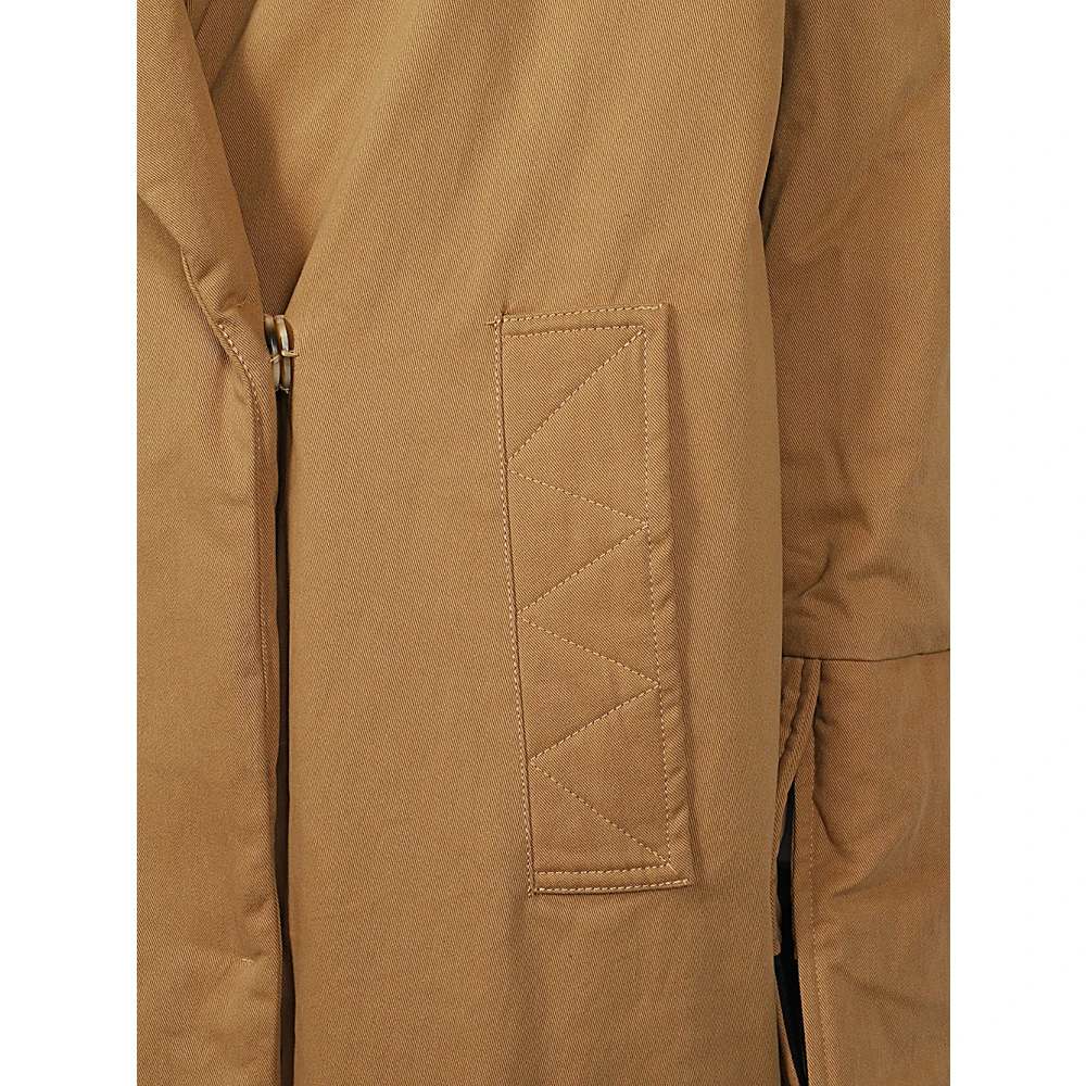 OOF Wear Beige Katoenen Gabardine Lange Jas Beige Dames