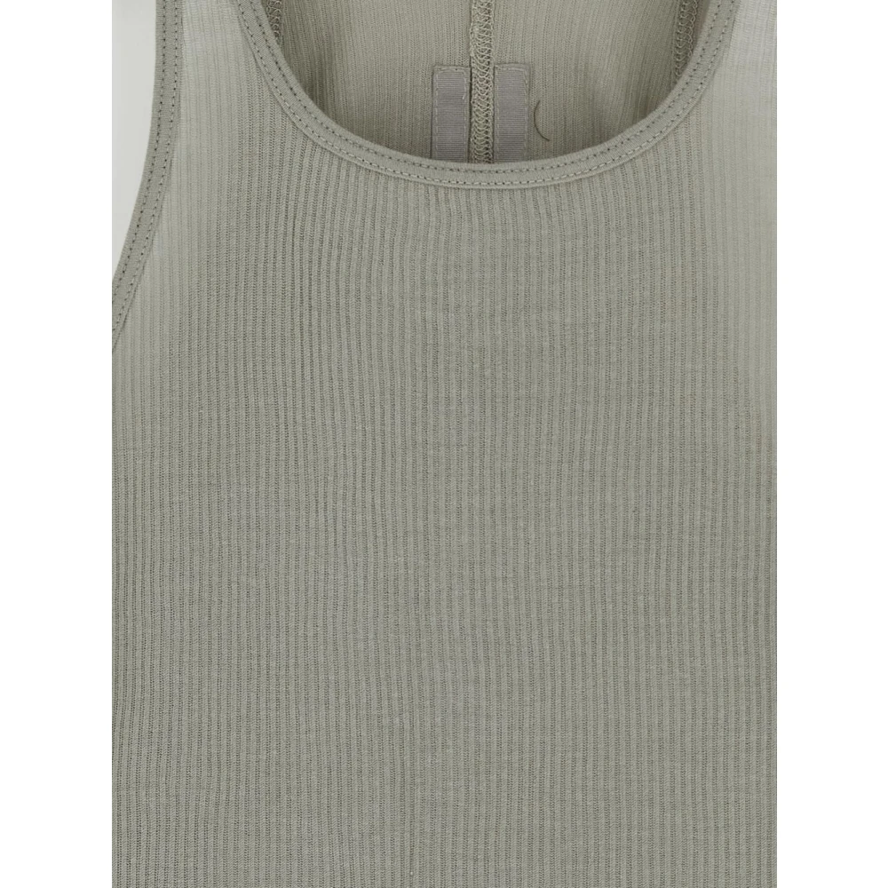 Rick Owens Geribbelde Tanktop Basic Viscose Green Dames
