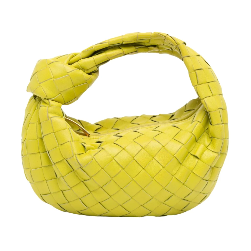 Bottega Veneta Vintage Women's Yellow Pre-Owned Mini Nappa Intrecciato Jodie Handbag