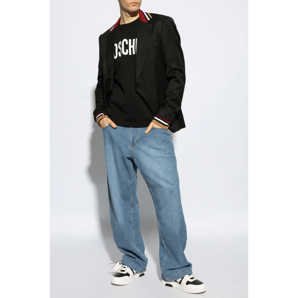 Moschino Sweatshirt met logo Black Heren