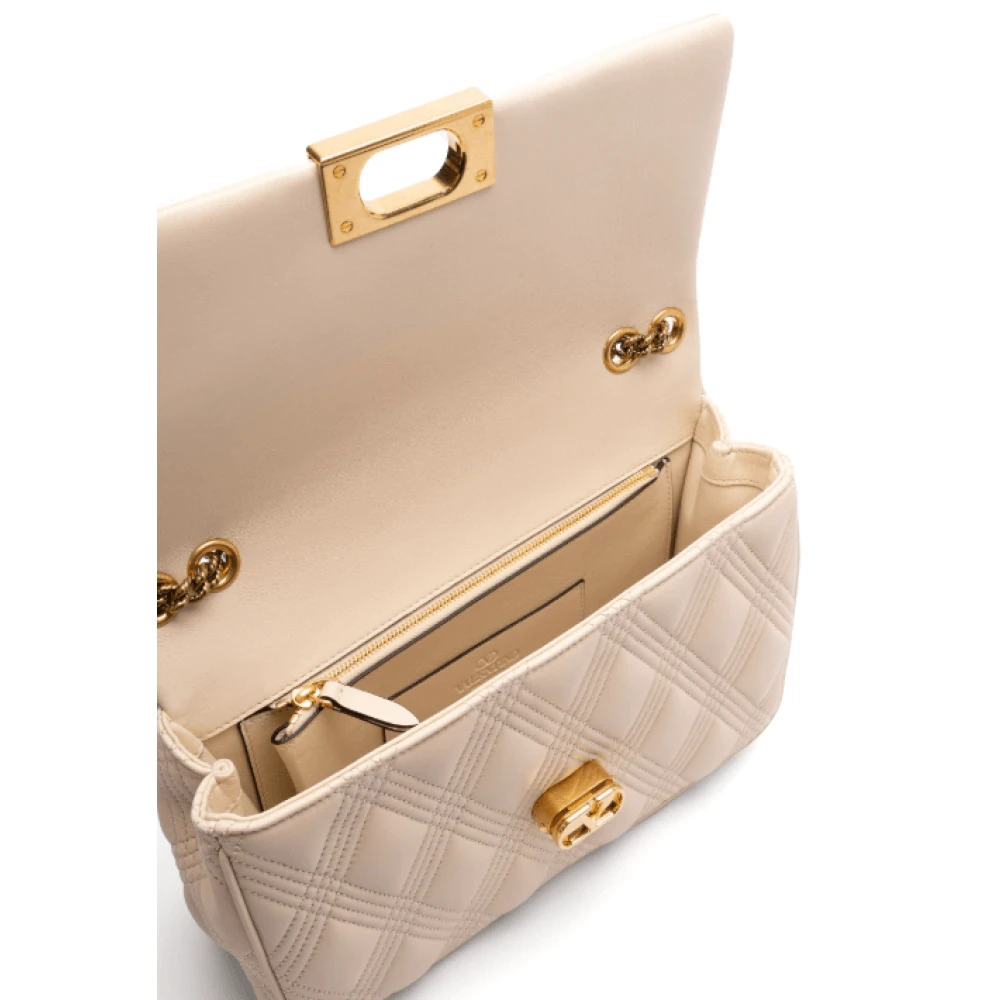Valentino Beige Schoudertas met Kliksluiting Beige Dames