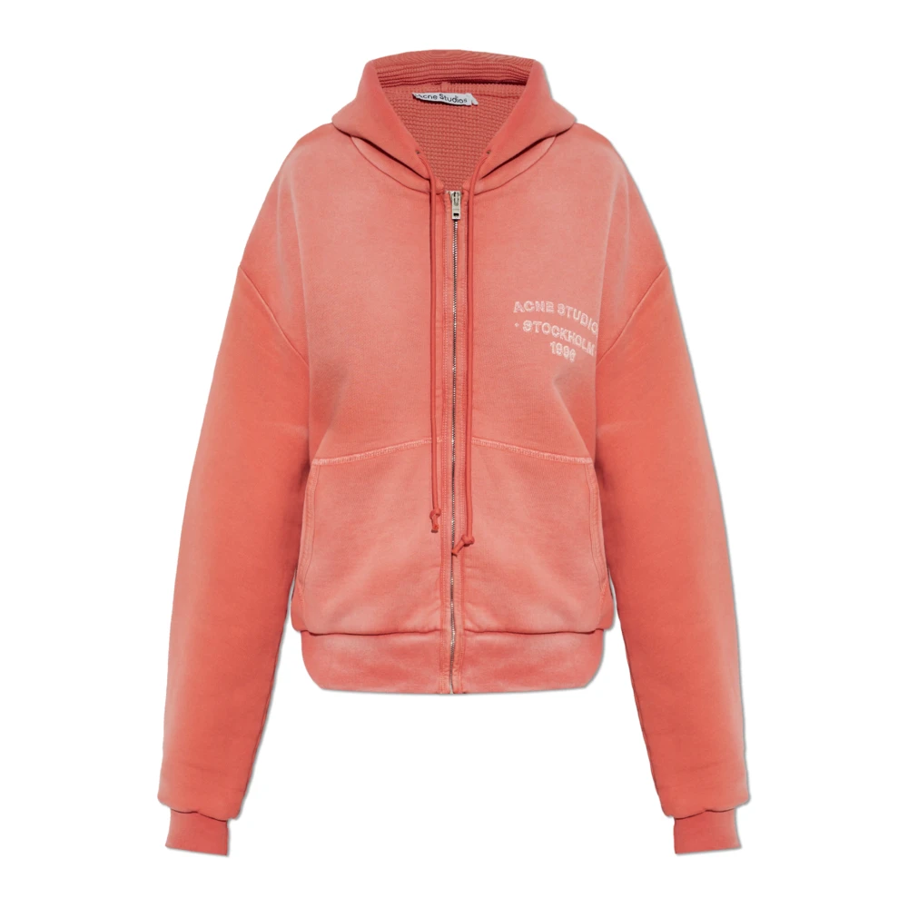 Acne Studios Zip-Up Hoodie - Sweatshirts Red S - M - Immagine 2