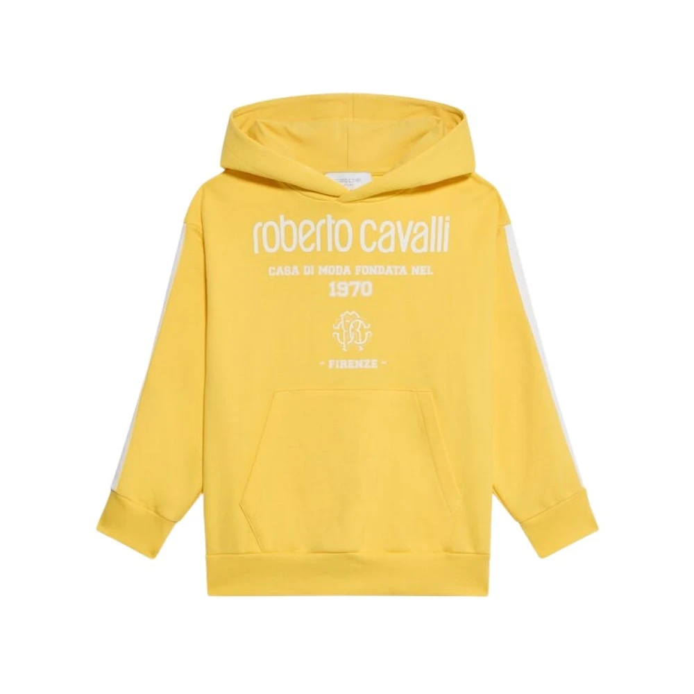 Roberto Cavalli Yellow Vibrant Hoodie - Male - Kids Sweatshirts - 6 Y - Kids