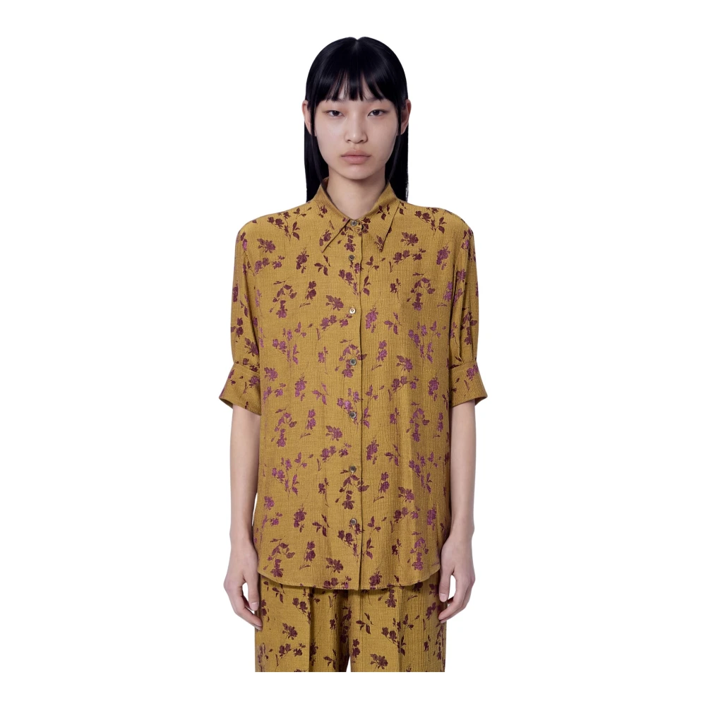 Dries Van Noten Donna Giallo Floral Patterned Button-Down Shirt - Woman Shirts Fr - 38 - Immagine 3