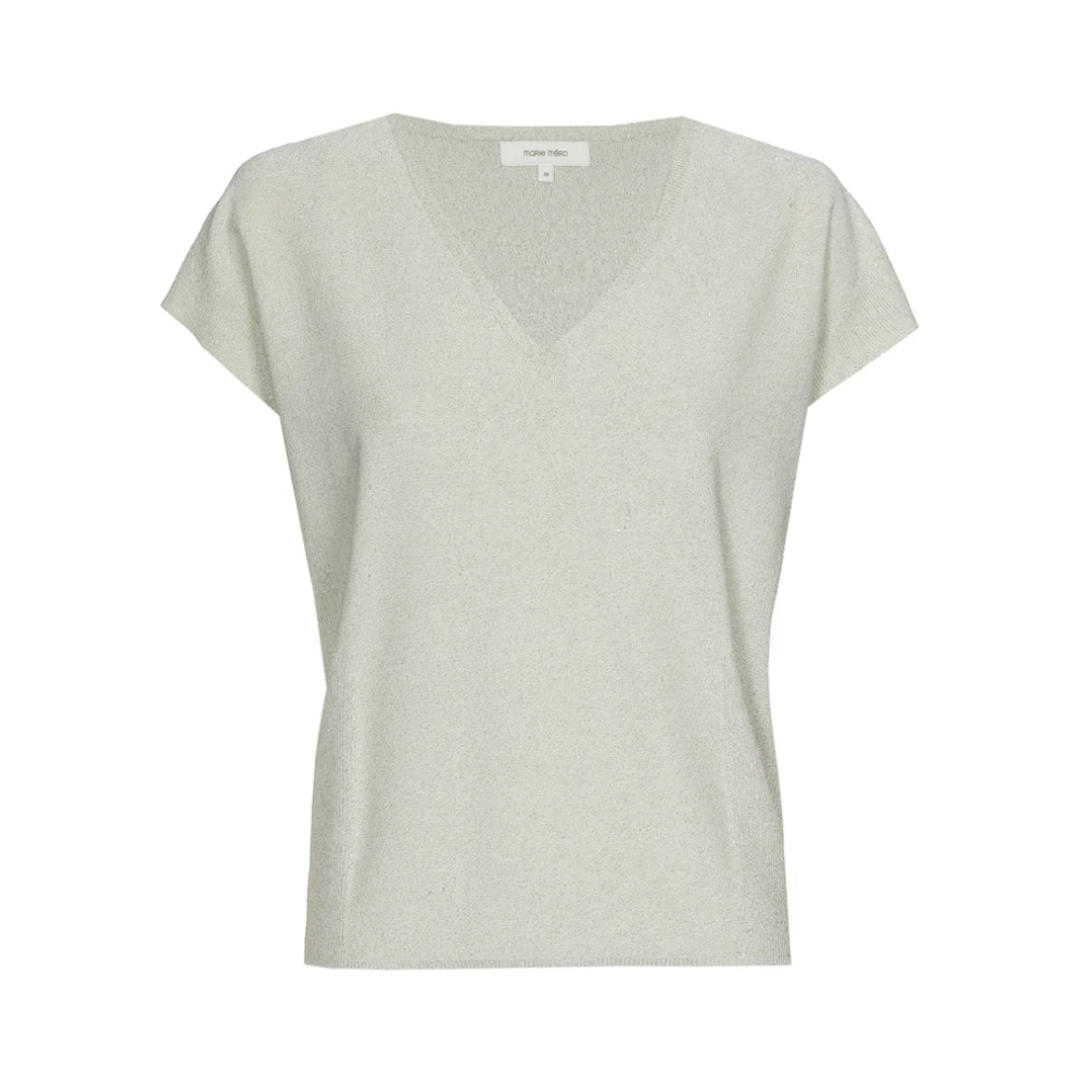 Marie Méro Elegante V-hals Top in Lichtgroen Green Dames
