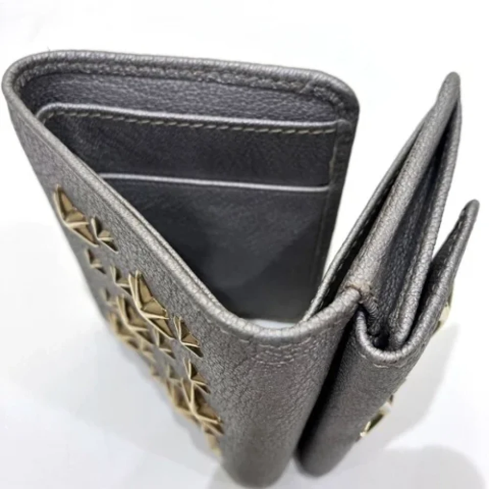 Jimmy Choo Pre-owned Leather wallets Gray Dames