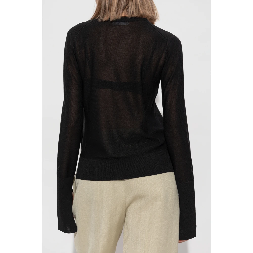 Jil Sander Crewneck Sweater Black Dames