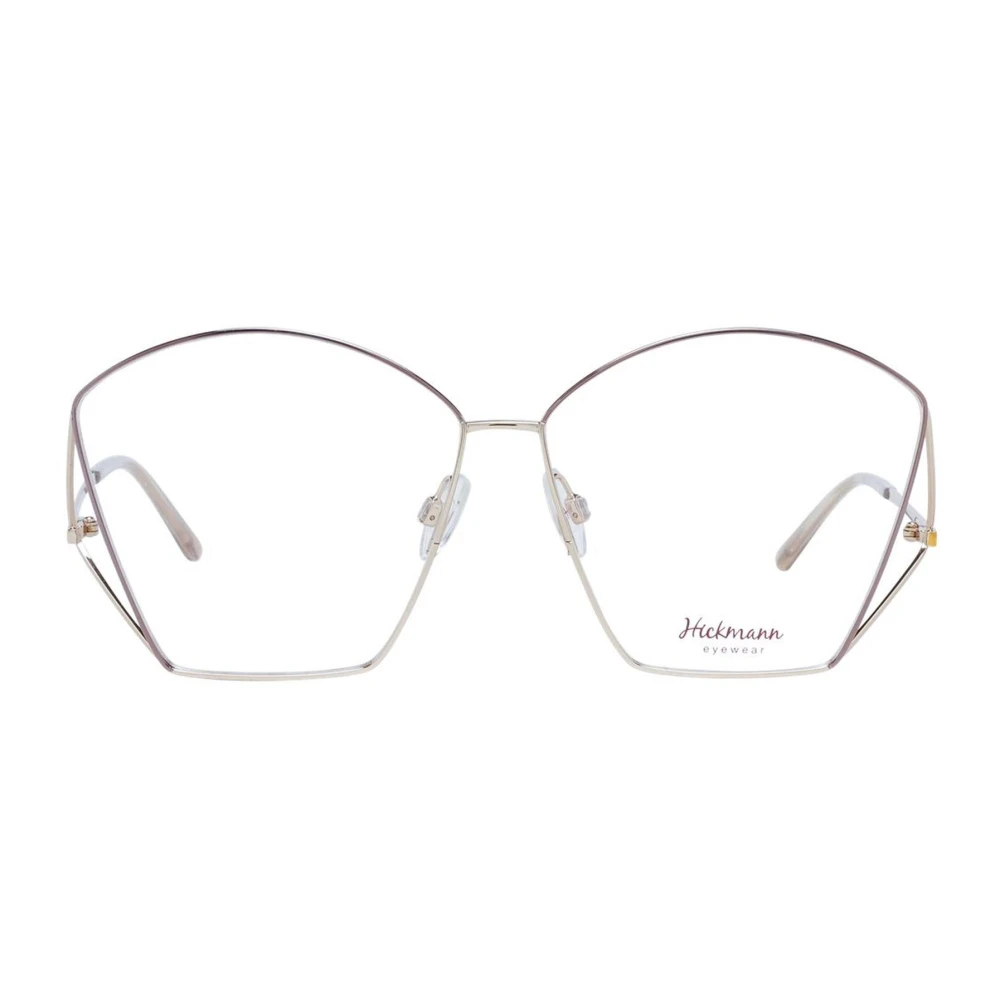 Ana Hickmann Gouden Vierkante Metalen Optische Frames Vrouwen Yellow Dames