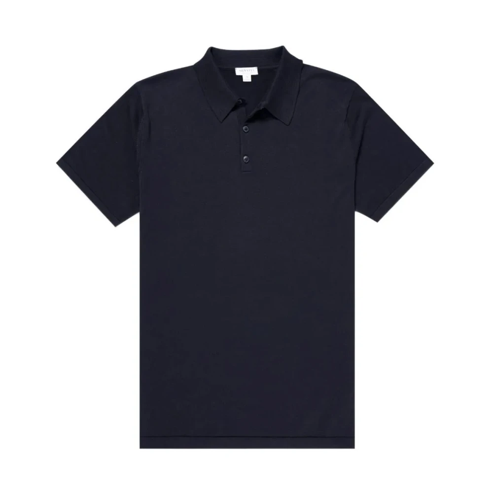 Sunspel Men's Black Island Polo Shirt For - Polo Shirts - M- Tops