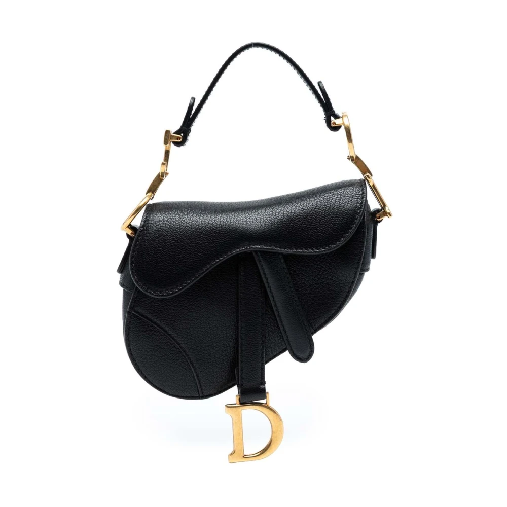 Dior Vintage Women's Black Pre-Owned Saddle Bag