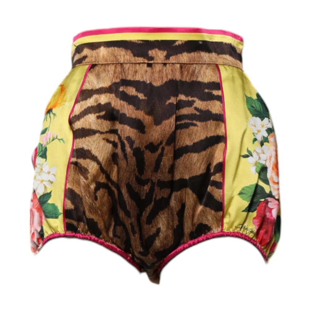 Dolce & Gabbana Women's Multicolor Short Shorts,, Floral High Waist Silk Hot Trousers Extra Small