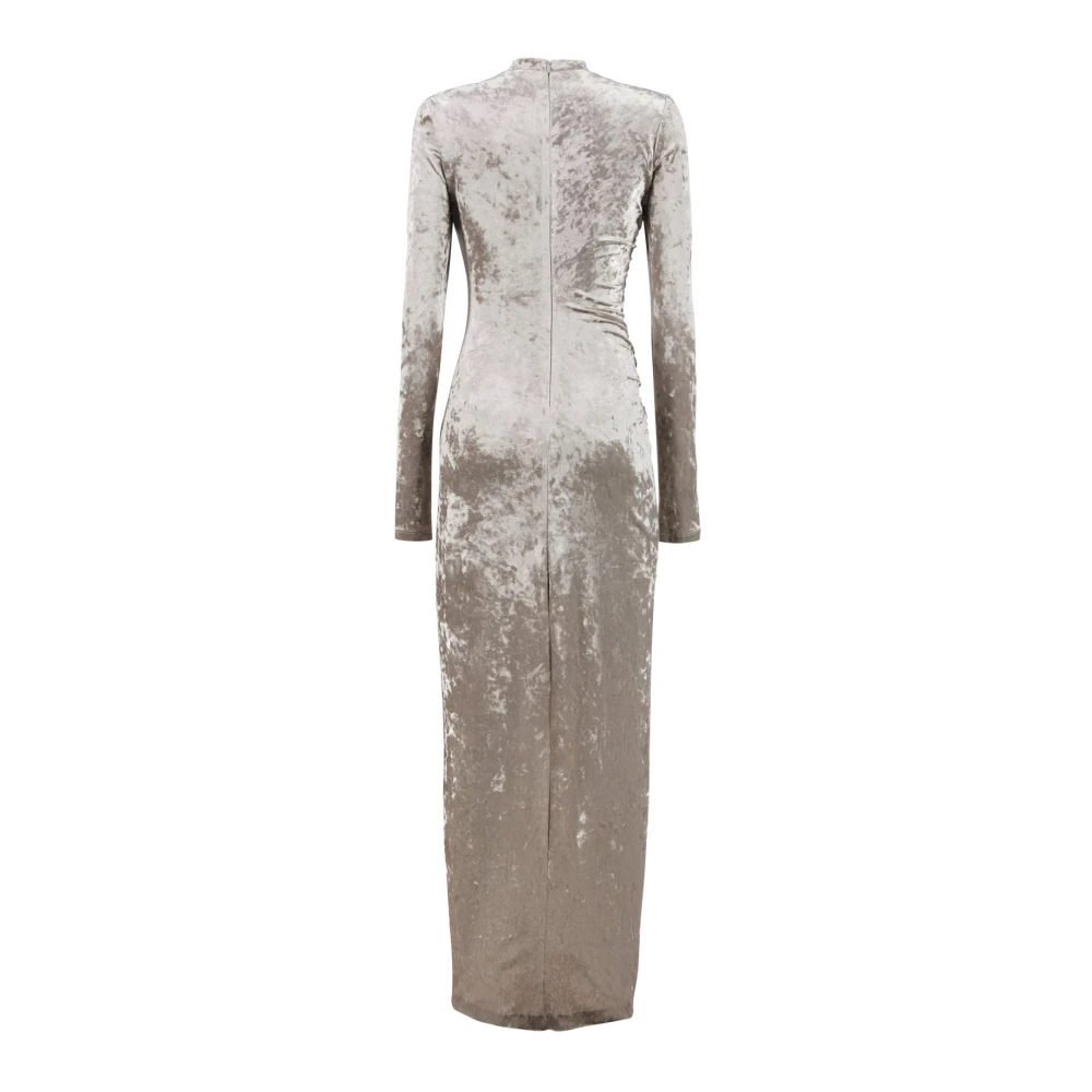 Aniye By Fluwelen Stretchjurk met Asymmetrische Split Gray Dames