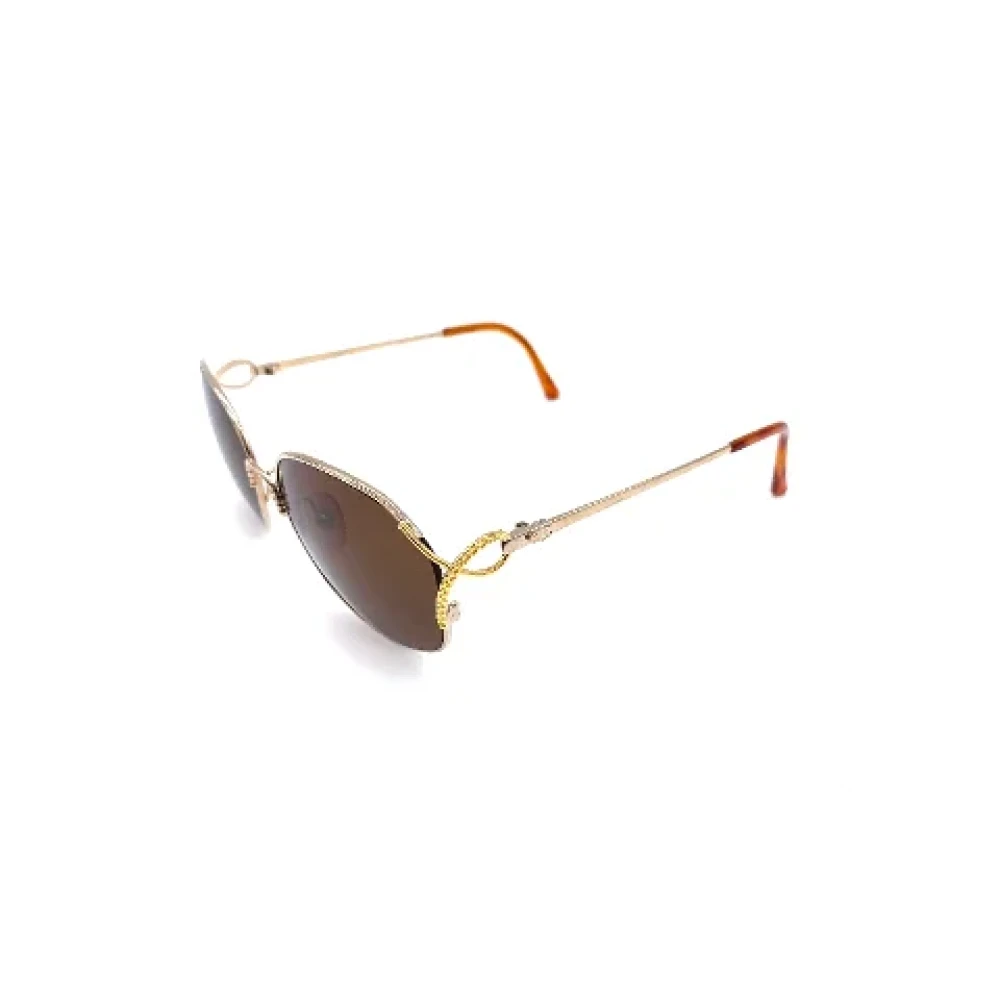 Dior Vintage Pre-owned Metal sunglasses Yellow Dames