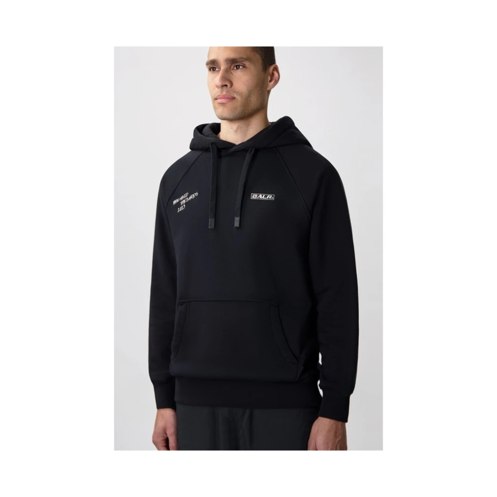 Balr. Geborduurd Logo Katoenen Hoodie met Grafische Print Black Heren