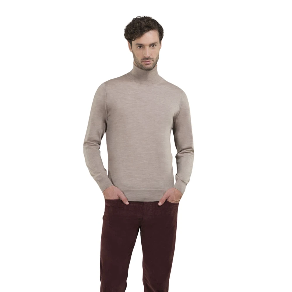 Moorer Men's Beige Turtlenecks, 3XL, Todi High-Neck Jumper