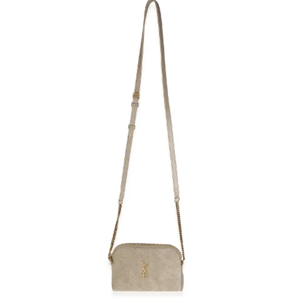 Yves Saint Laurent Vintage Pre-owned Suede crossbody-bags Beige Dames