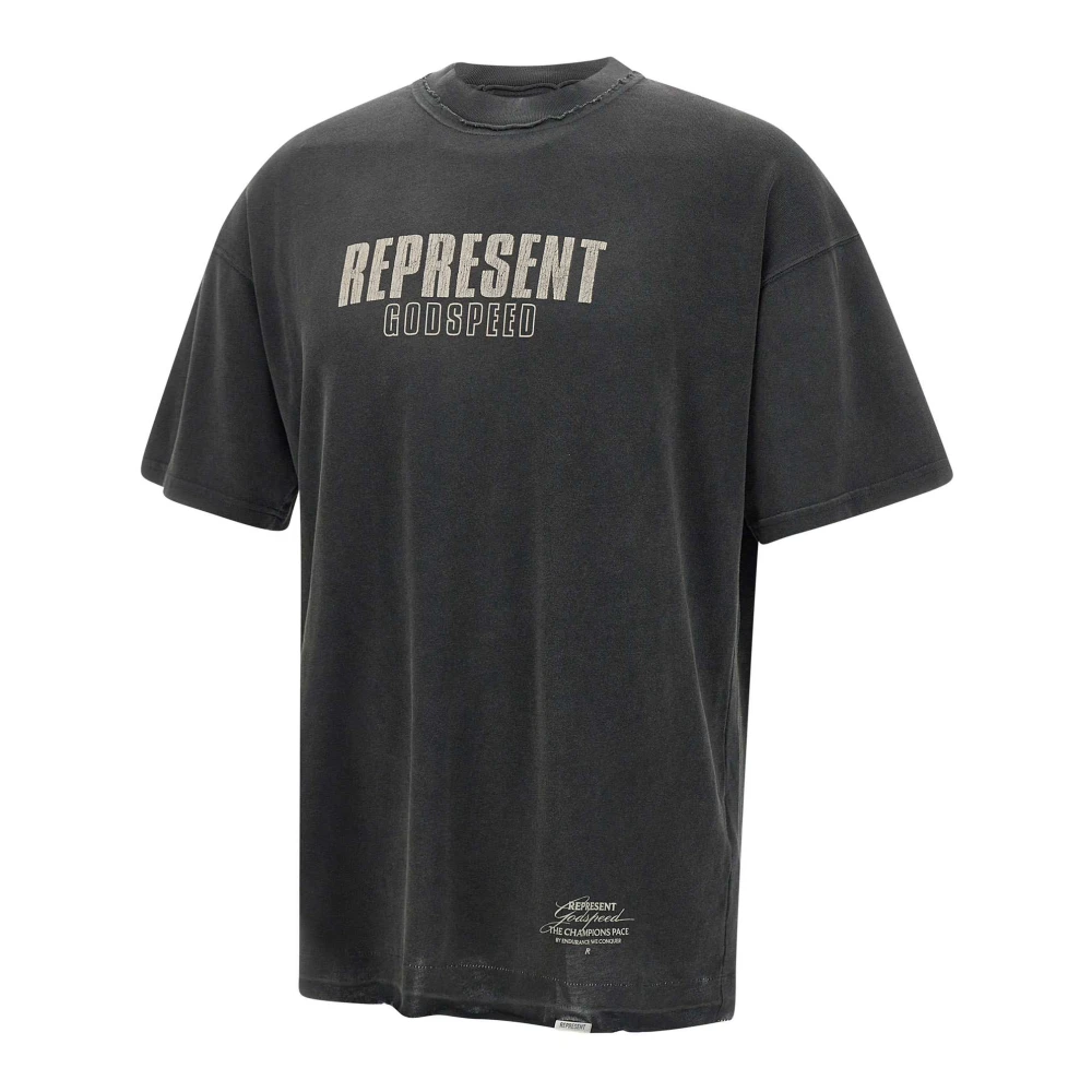 Represent Zwarte Katoenen T-shirt 'Godspeed' Heren Black Heren