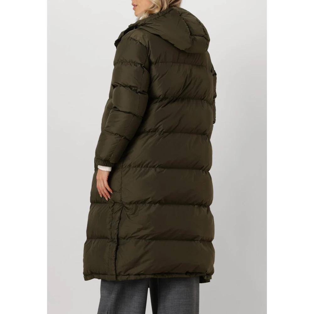 Tommy Jeans Groene Lange Pufferjas voor Vrouwen Green Dames